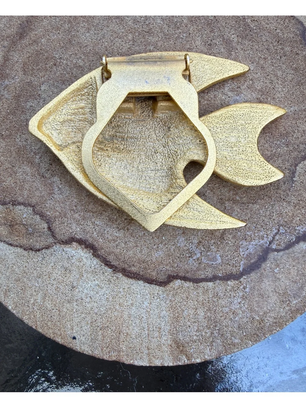 Fish Matte Goldtone Scarf Clip